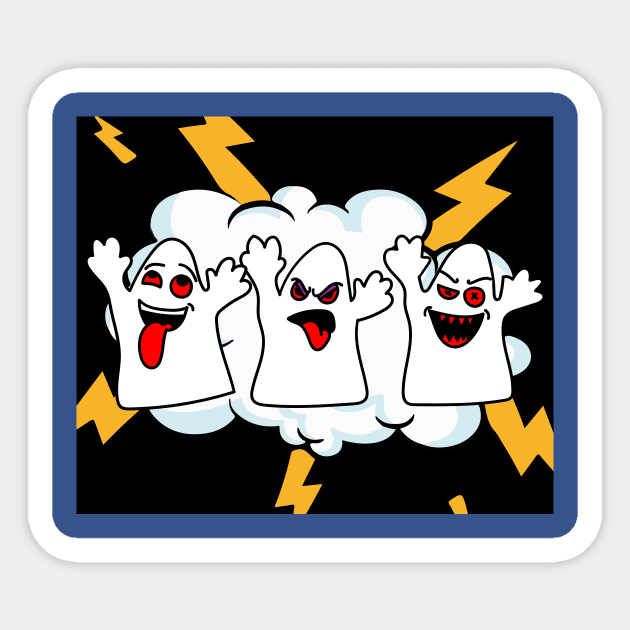 Funny Little Ghosts Halloween Sticker by flofin